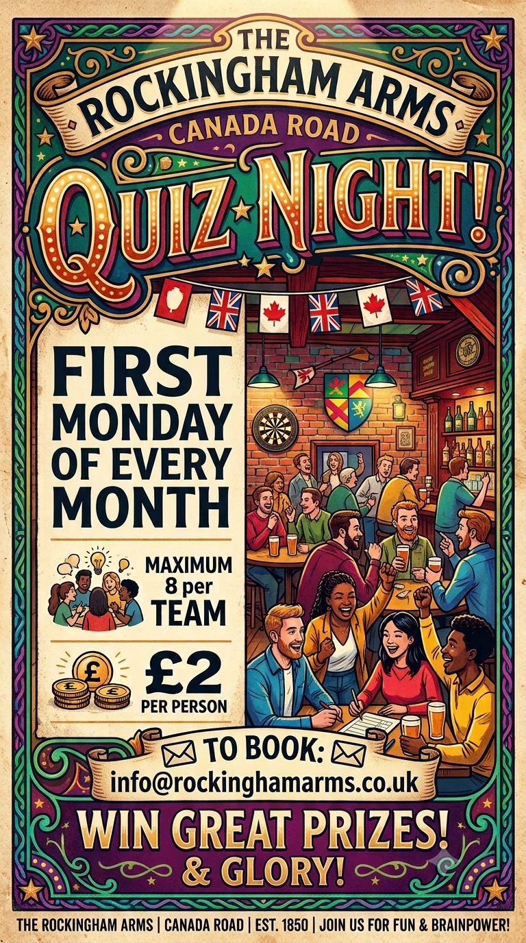 Quiz Night at The Rockingham Arms, Canada Road